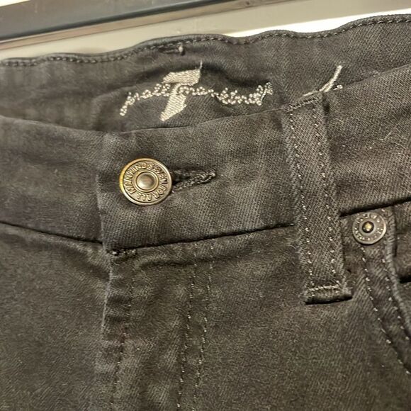 7 For All Mankind- “Karah Crop” High Rise Skinny Ankle Jeans in Black- Size 30 - Picture 7 of 9